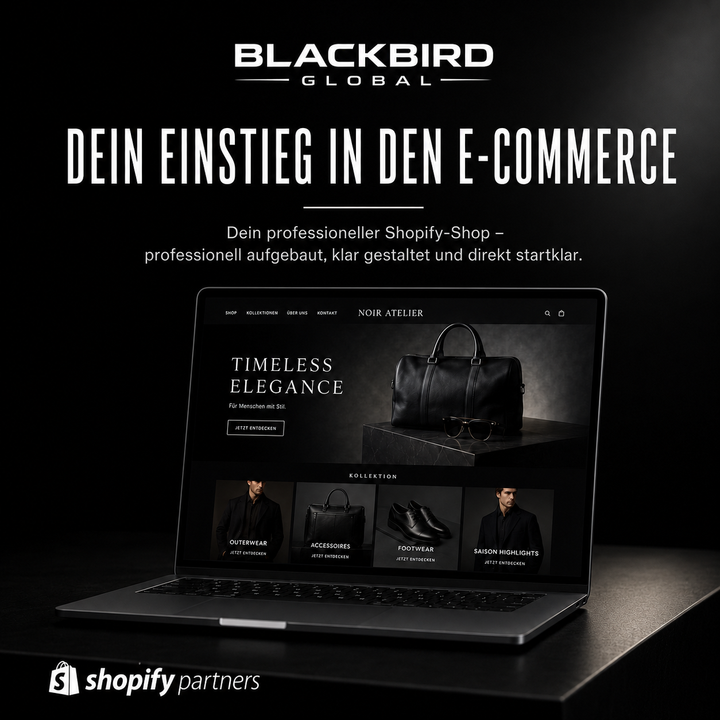 Fertiger Shopify Store – Black Bird Setup
